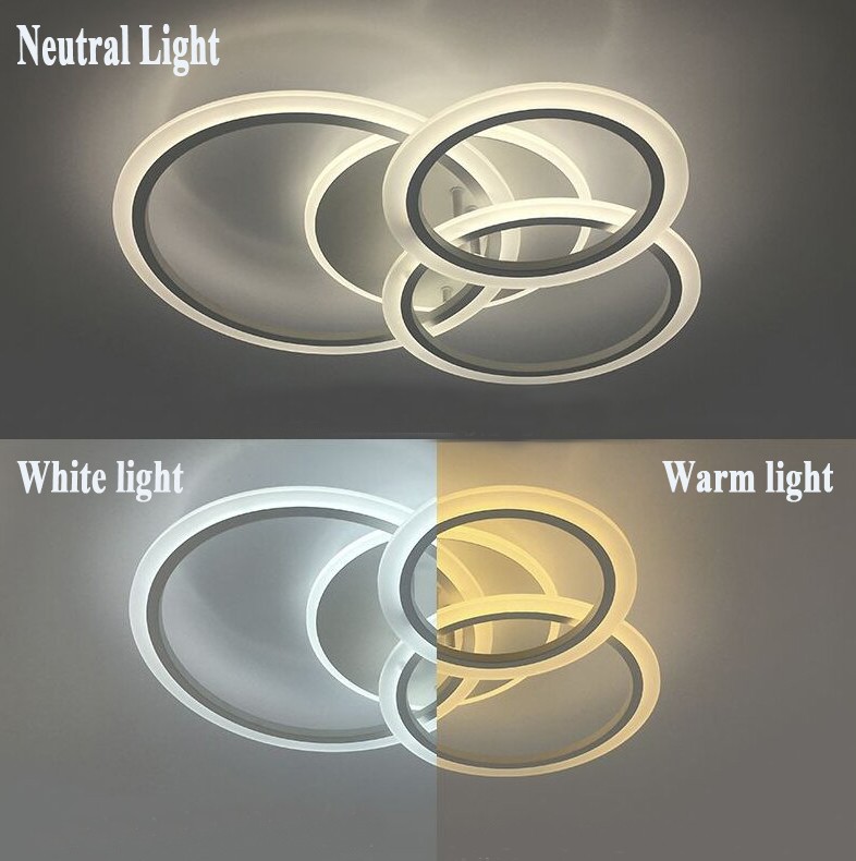 Three-ring acrylic ceiling light