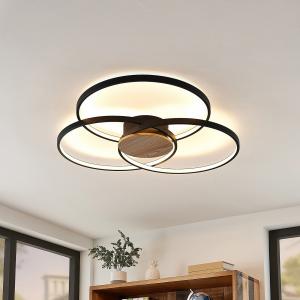 Three-ring aluminum imitation wood ceiling lamp