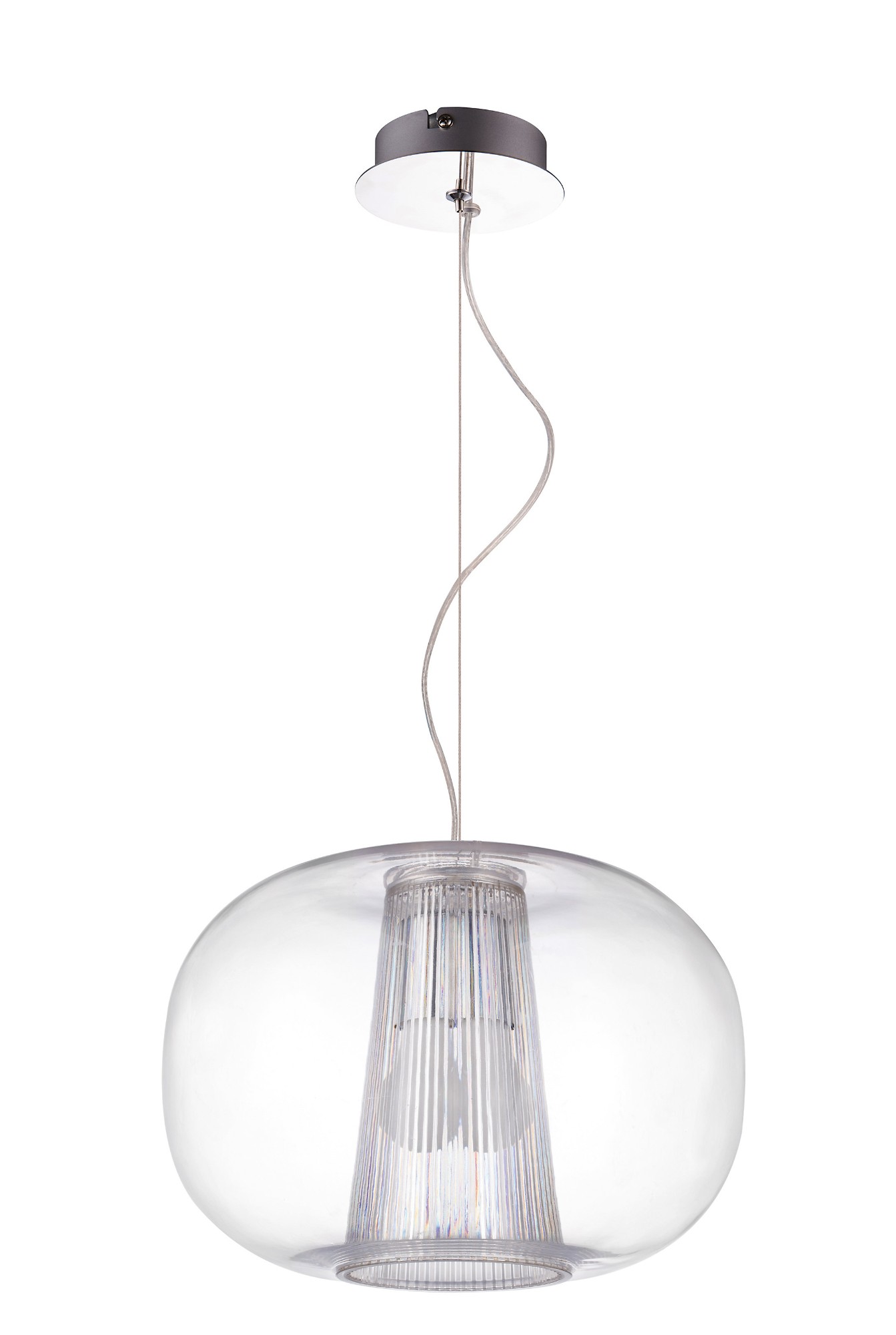 Transparent corrugated dome ceiling light