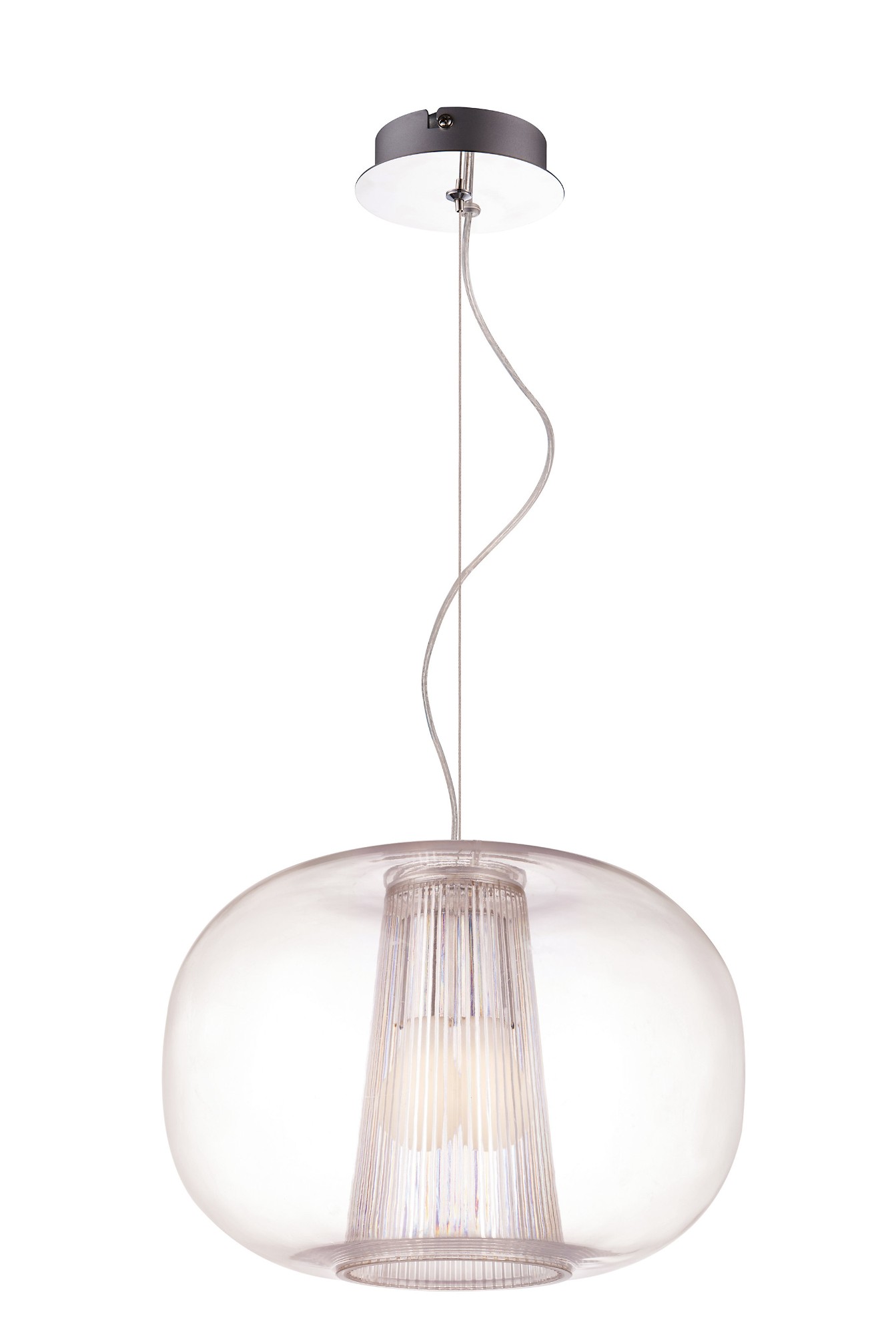 Transparent corrugated dome ceiling light