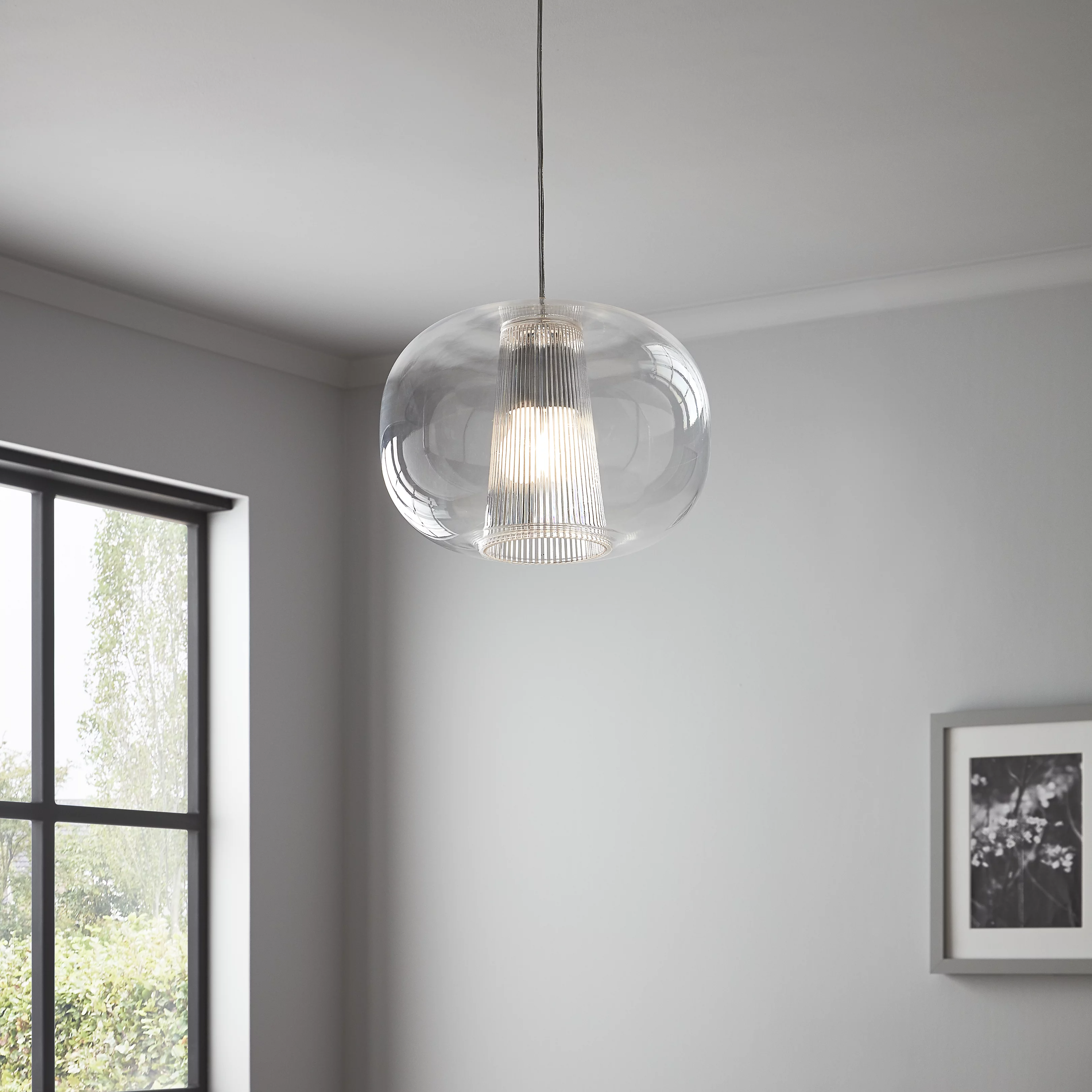 Transparent corrugated dome ceiling light