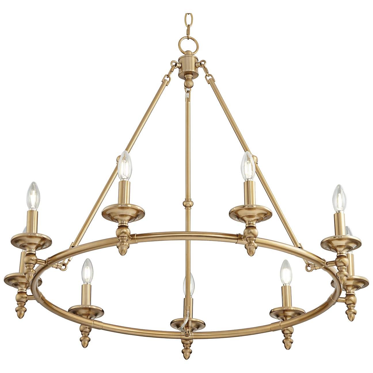 Warm gold ring chandelier