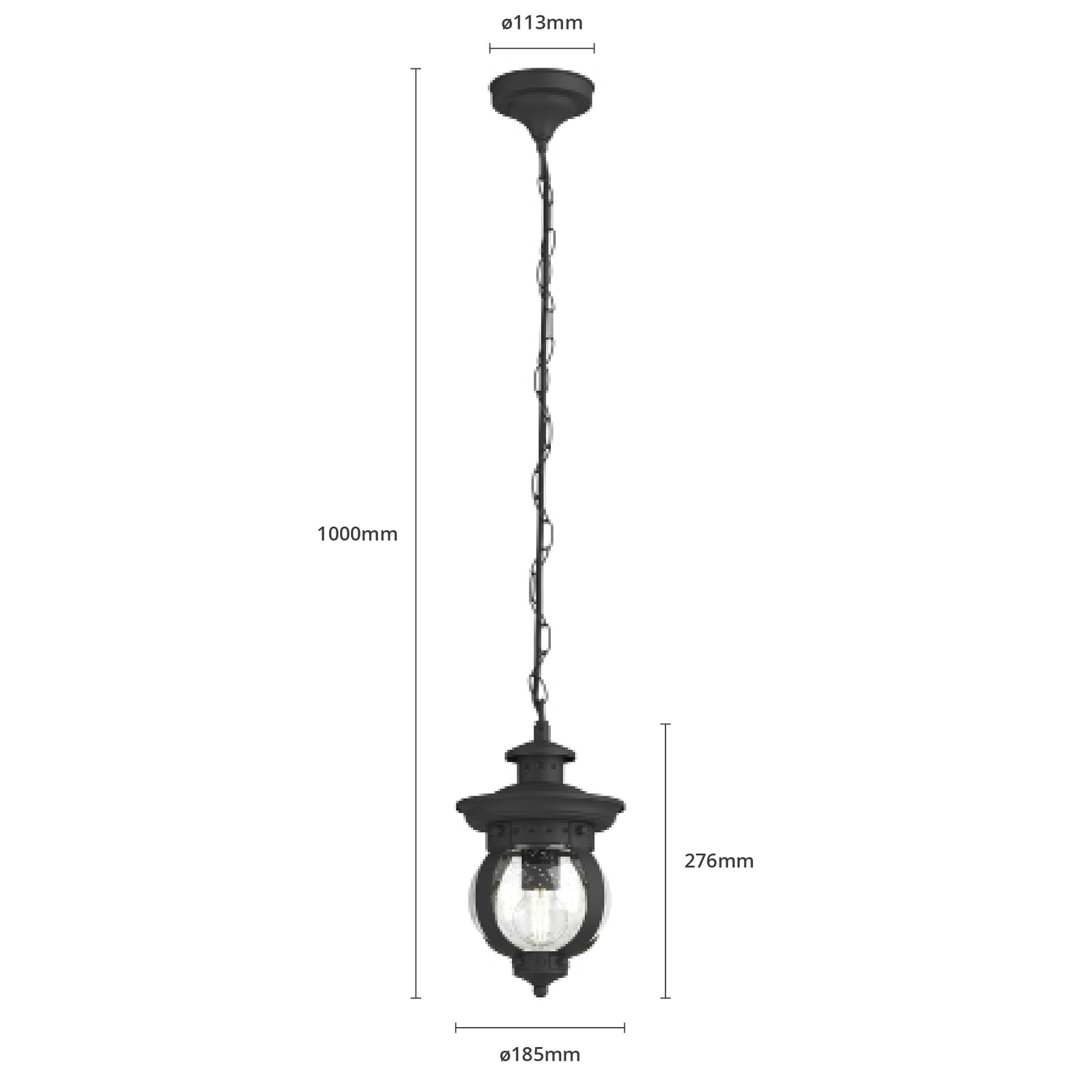 YD158-Waterproof outdoor semicircular LED pendant lamp