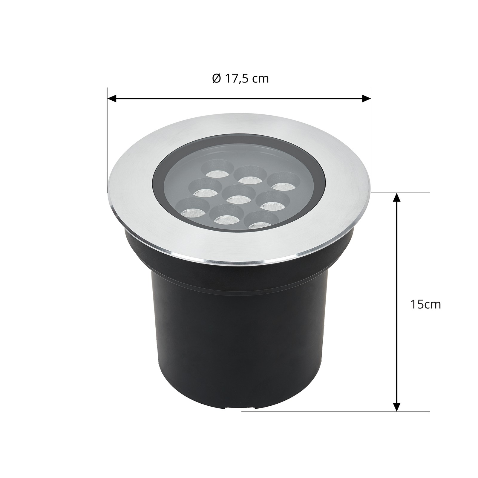 YD176-Round LED recessed floor lamp made of stainless steel and aluminium