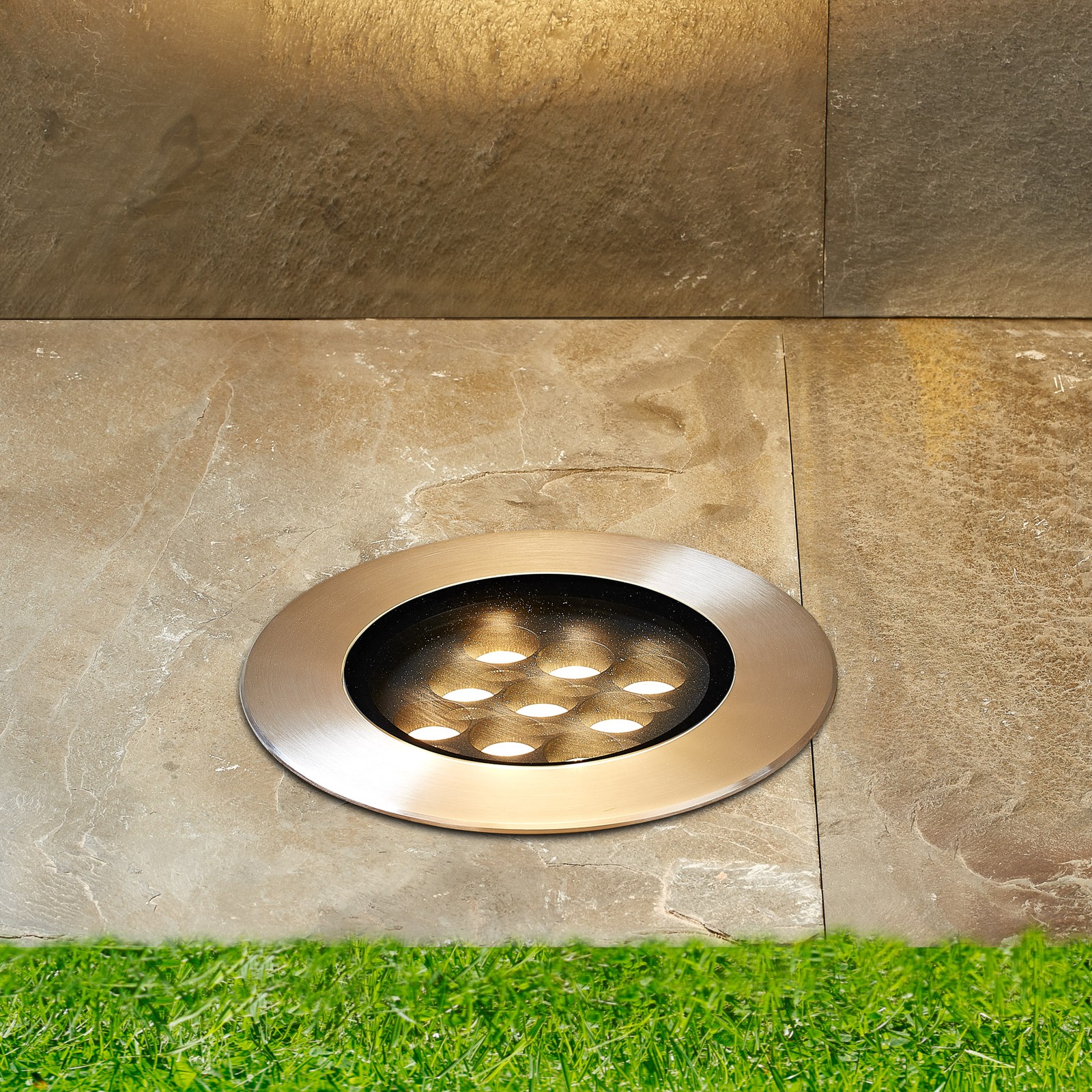 YD176-Round LED recessed floor lamp made of stainless steel and aluminium