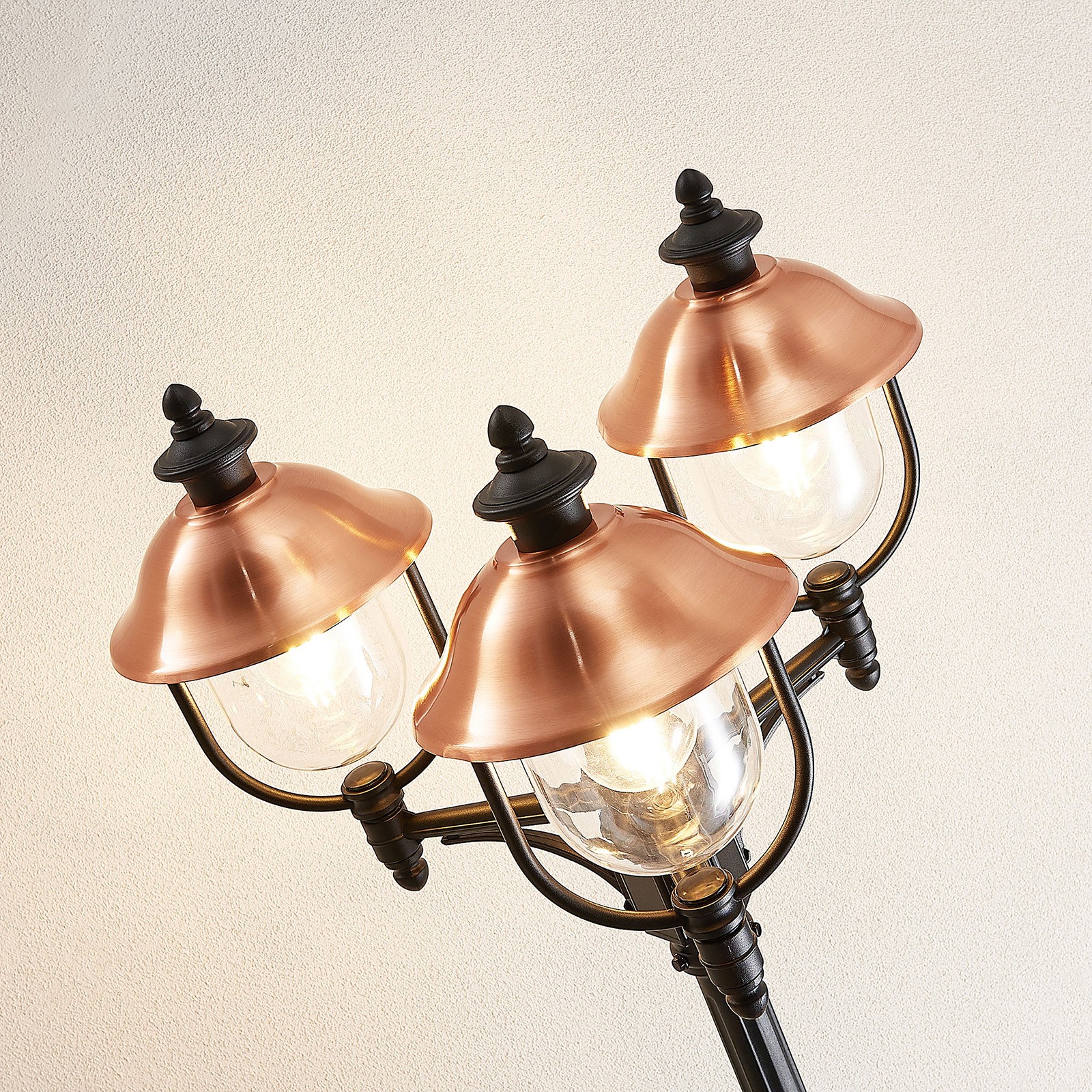 YD30-Vintage 3-head E27 bulb outdoor Garden lamp