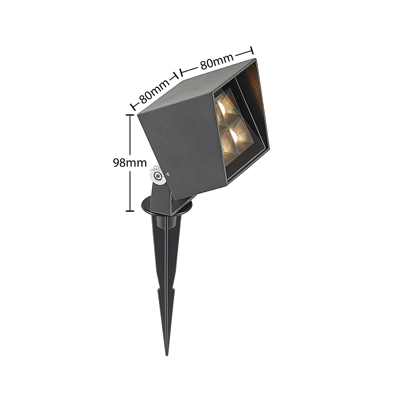 YD100-LED outdoor spotlight with grounding stud and plug cable