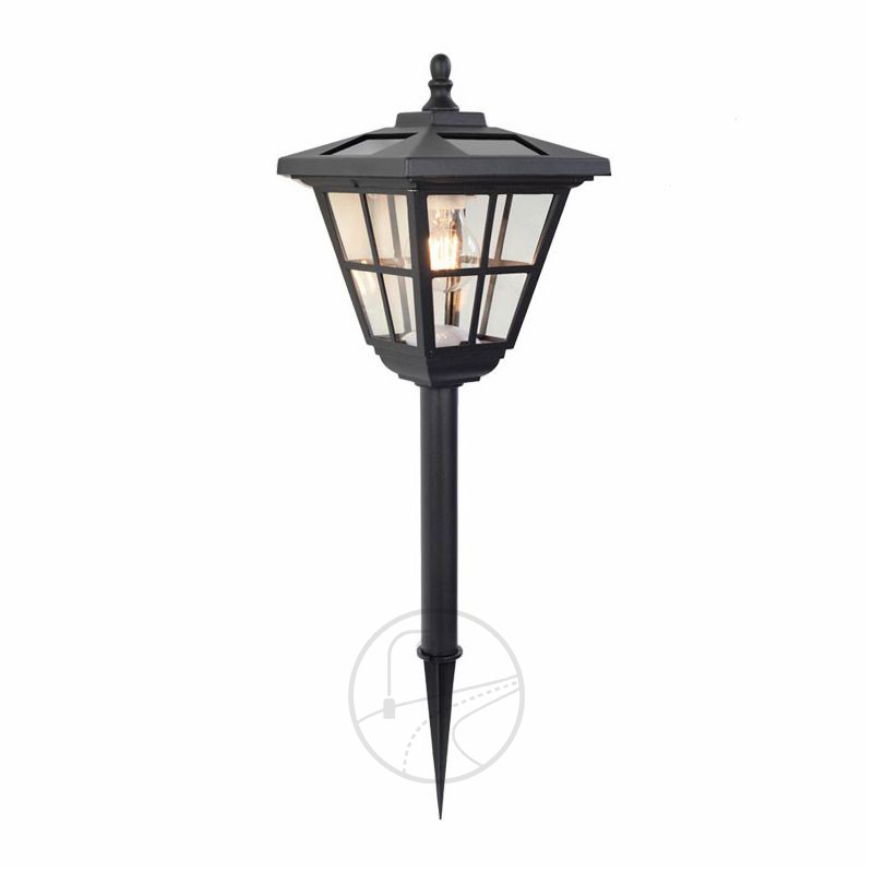 YD50-Outdoor black trapezoidal solar floor lamp retro garden lamp