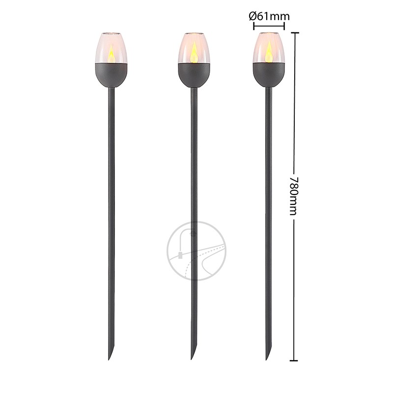 YD63-Outdoor solar LED decorative solar lights 3-piece set